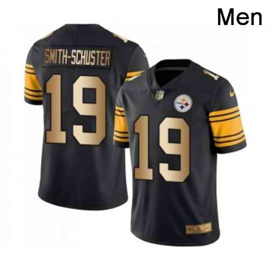 Mens Pittsburgh Steelers 19 JuJu Smith Schuster Limited Black Gold Rush Vapor Untouchable Football Jersey